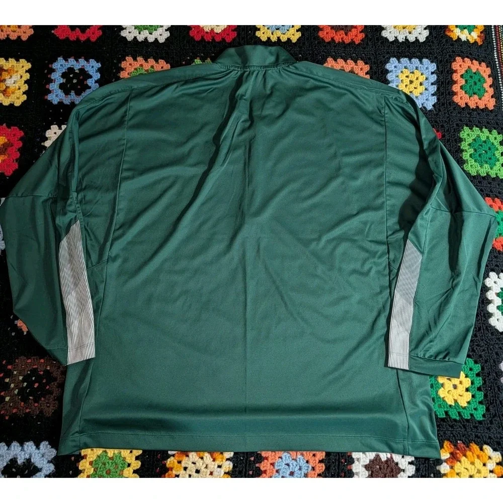 Mason University Adidas Sweater Green Activewear Jacket VolleyBall XL 1/4 Zip